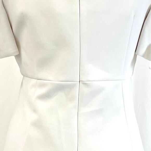 NEW Milly Womens 12 Tie Mod Dress White Cold Shoulder‎ Wedding Bridal Elopement - Picture 6 of 13